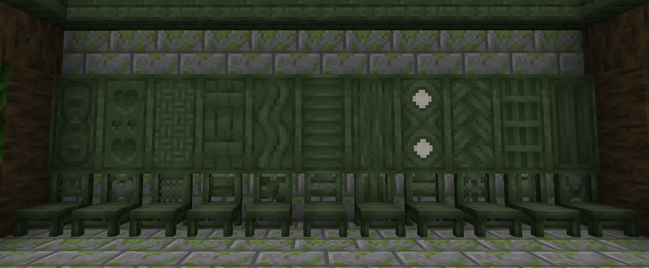 Thumbnail Another Furniture chairs and shutters are displayed in all mossy green mangrove variants