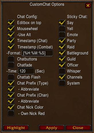 <p>Options Window
</p>