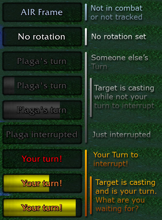 <p>Those are the messages you will see while fighting a tracked mob</p>