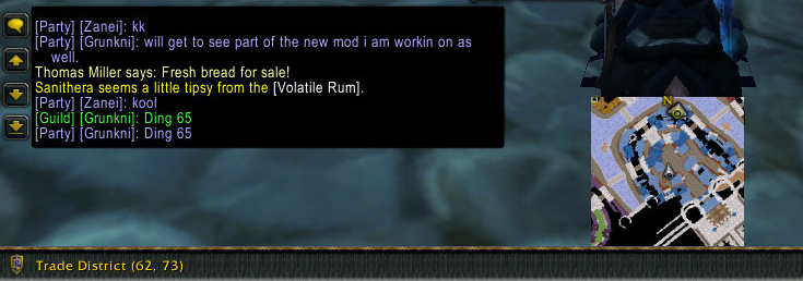 <p>It sends chat message to party and guild. as you see below. the rest of the ui for a mod i am workin on is there too. it is coming into a full blown ui. ie Relic</p>