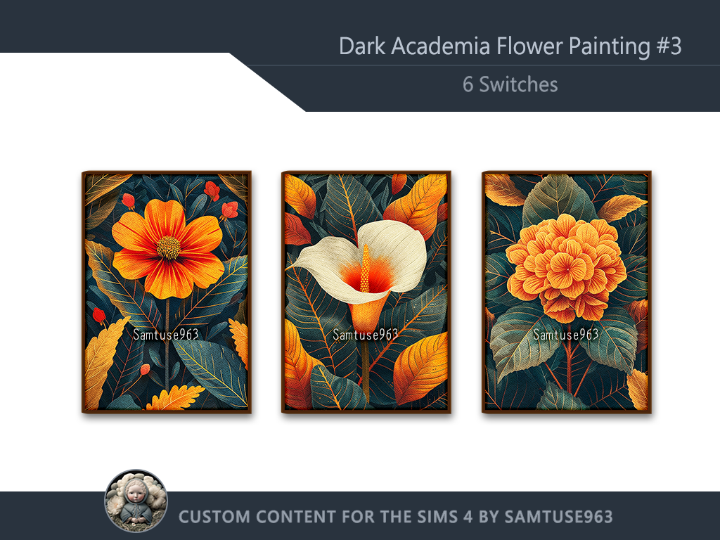 Dark Academia Flower Painting #3 Sellable Extra A Samtuse963