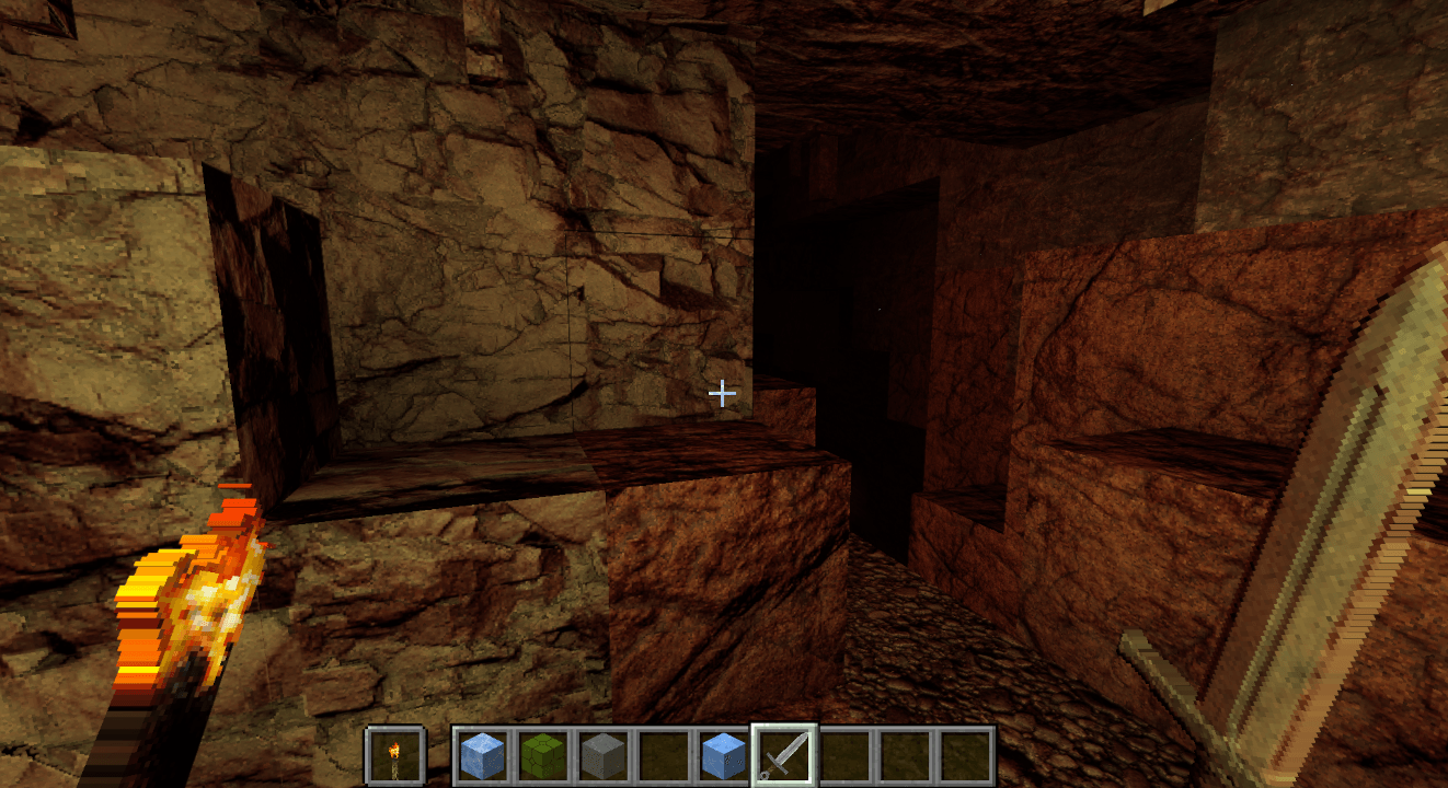 Keep Caving  from looking flat with Directional shading on Handheld Torches!