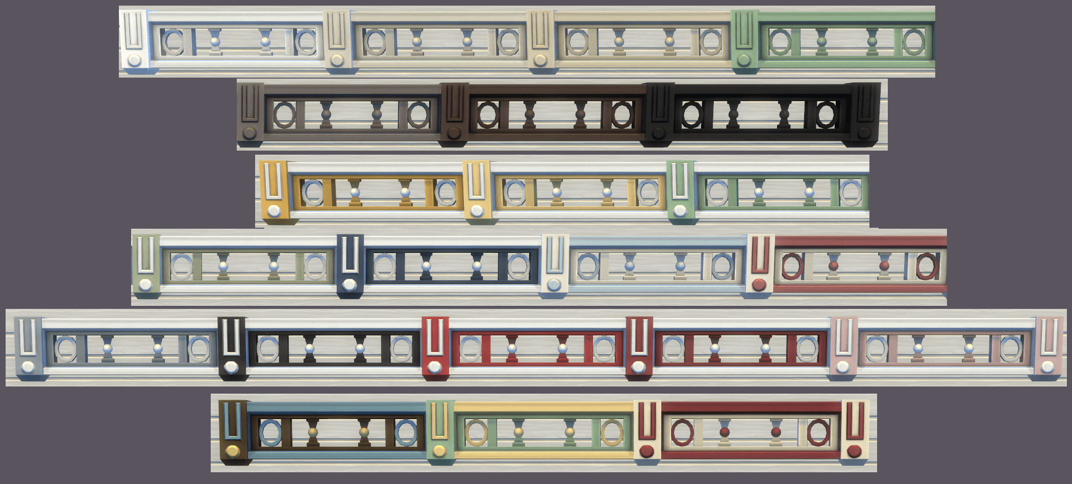 Part Mdoc Colours Rails Painted Porch Spandrels, Fence and Rails - The Sims 4 Build / Buy ...