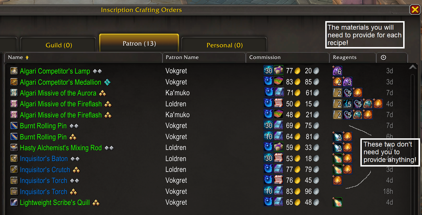 Demo of patron orders