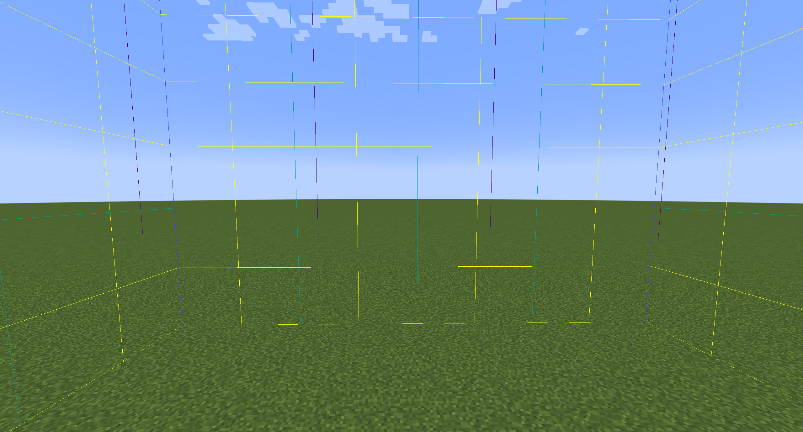Thumbnail Displays the purple chunk boundary lines indicating a distant wrapping border with F3+G