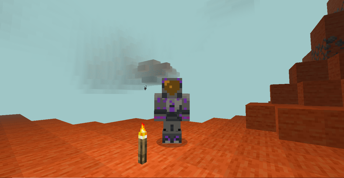 Purplonium Armor in the Mars biome (Nether)