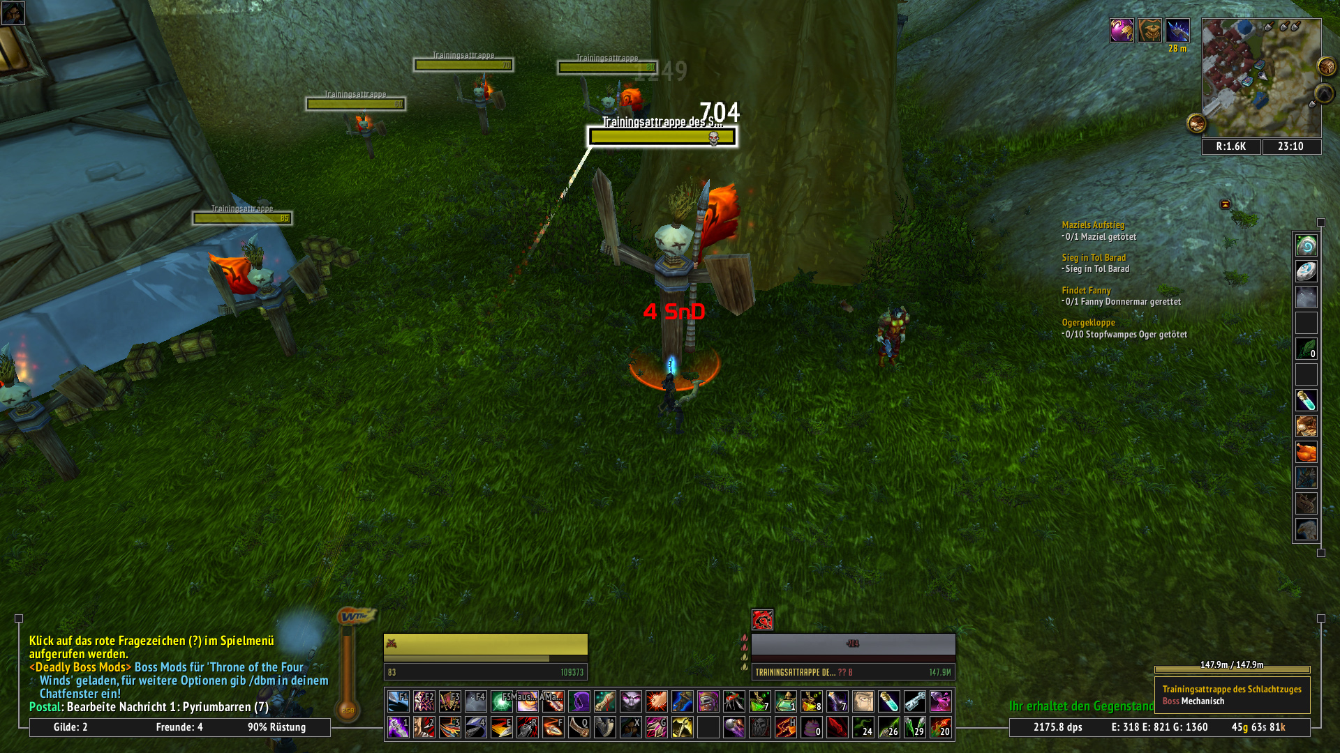 <p>Combo Points of a Rogue and showing that Slice and Dice has run or is about to drop off.</p>