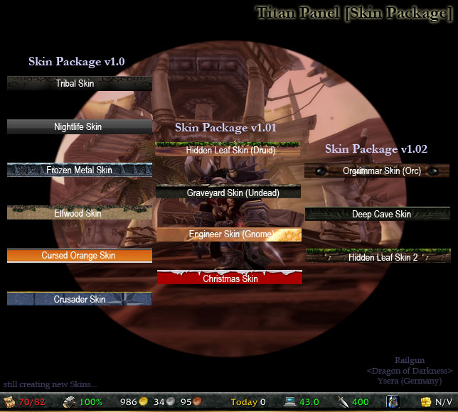Titan Panel [SkinPackage] - World of Warcraft Addons - CurseForge