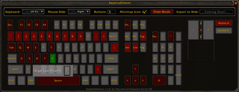 <p>What you'd see when hovering over a dull red key, which in this case corresponds to "Target Last Hostile".</p>