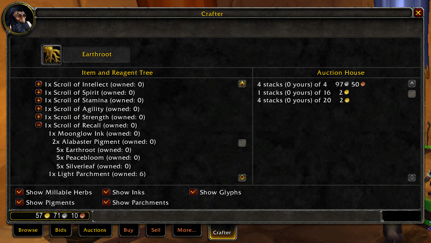 <p>Auction House tab</p>