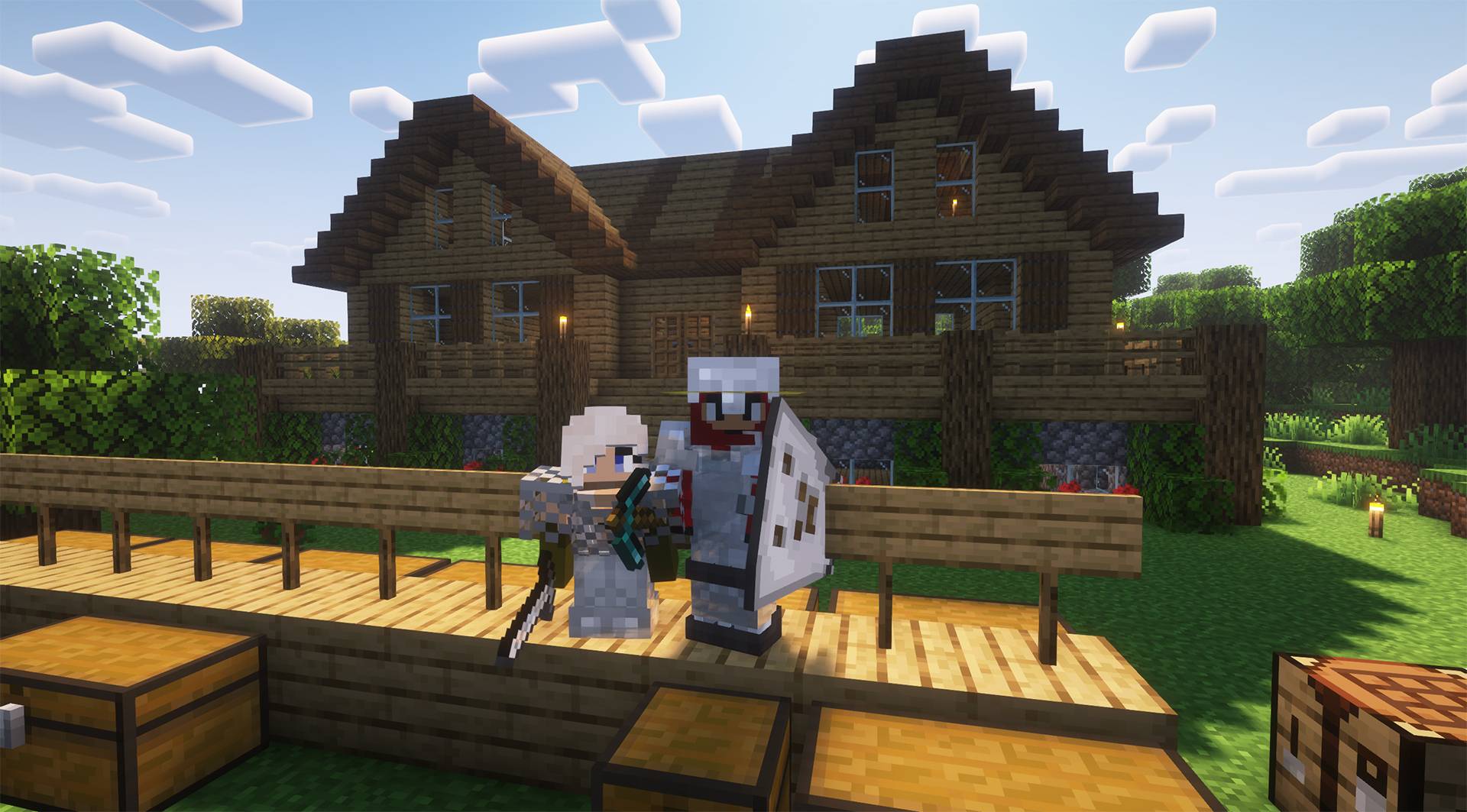 This image is an in-game snapshot taken by two players after completing their dream home with beautiful shaders.