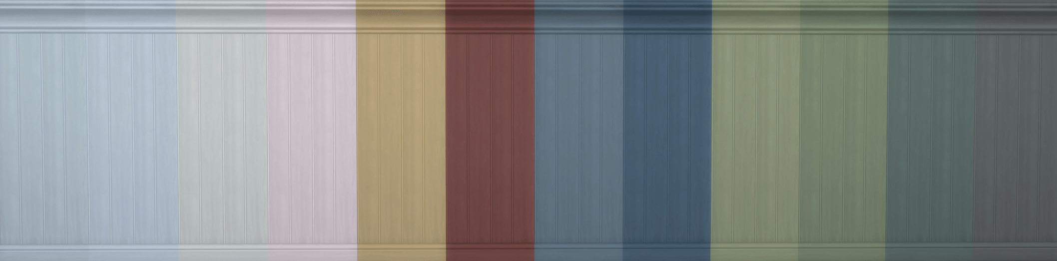 various colour stains from almost white to mid-toned colours
