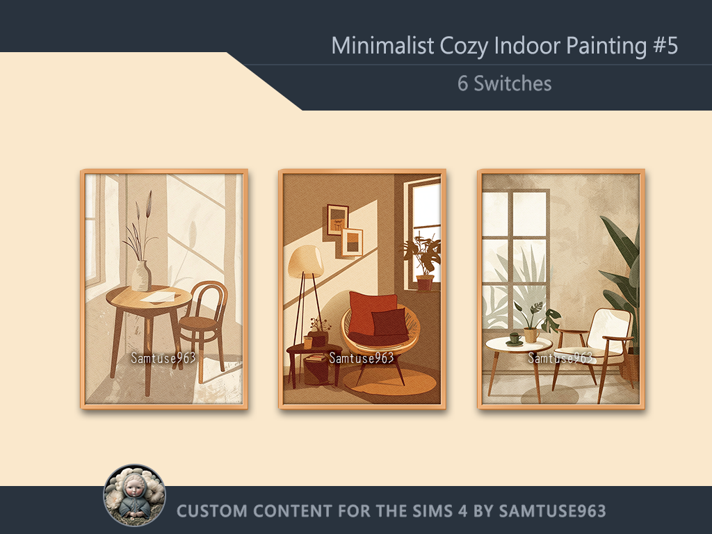 Minimalist Cozy Indoor Painting #5 Sellable Extra A Samtuse963