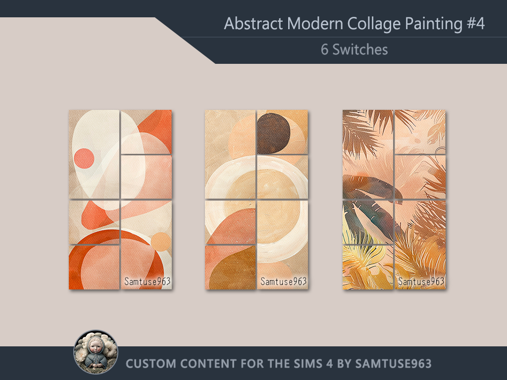 HQ Abstract Modern Collage Painting #4 Sellable Samtuse963