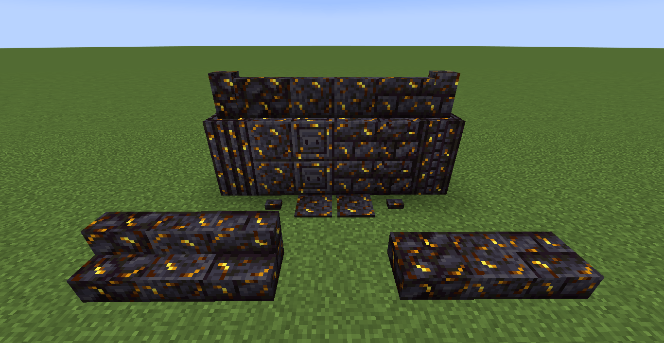 Polished Gilded Blackstone Bricks