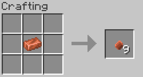 copper bars can be used to create nuggets