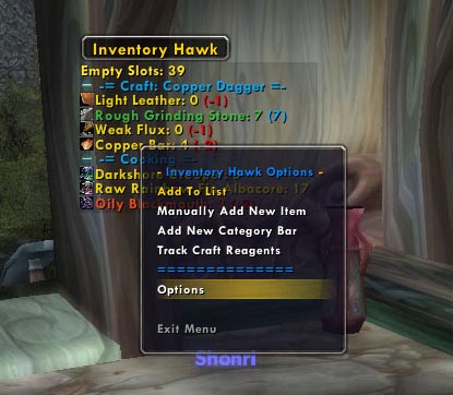 <p>A look at the menu when you right click on the list.</p>