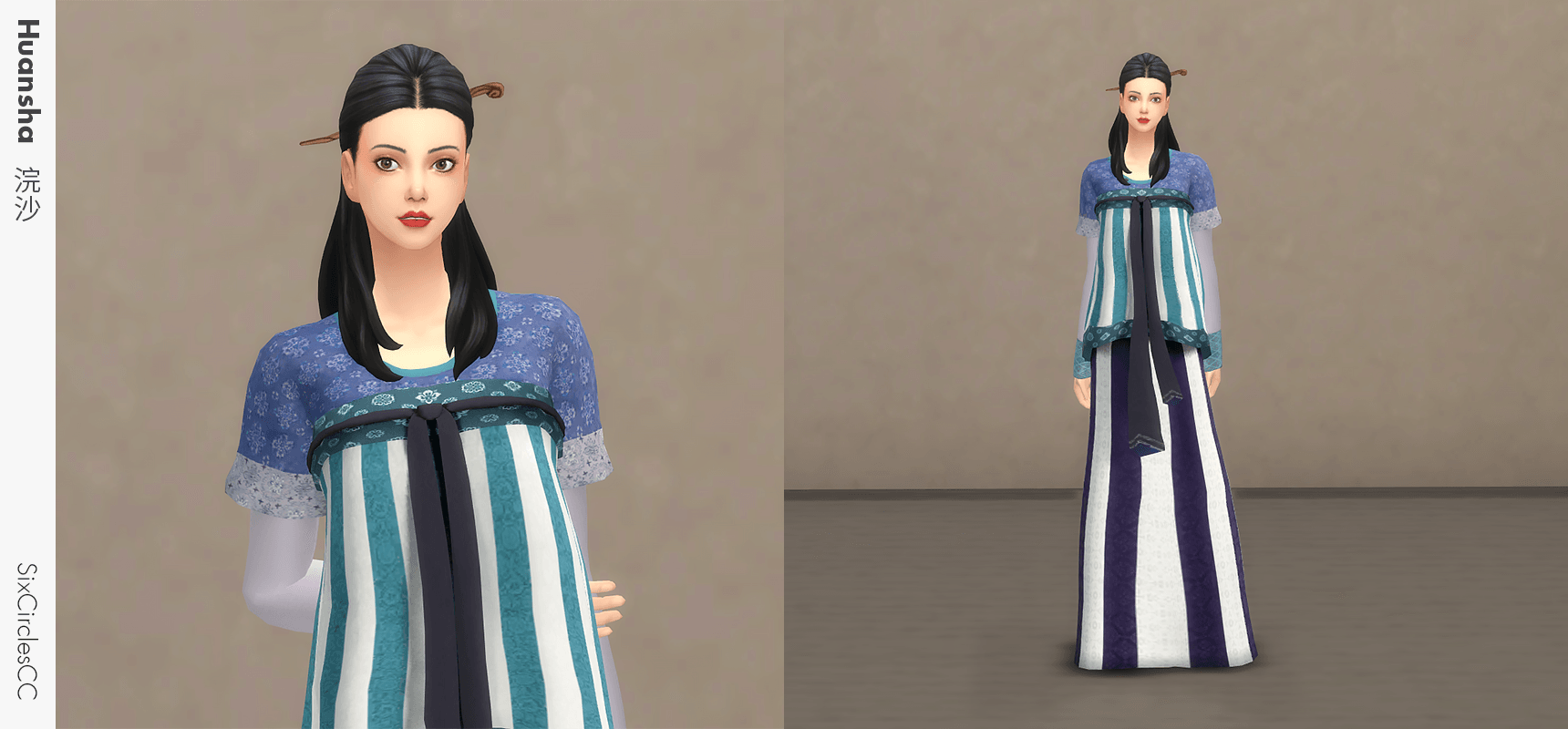 [SixCirclesCC] Chinese Dress - Huansha - Gallery - The Sims 4 Create a ...
