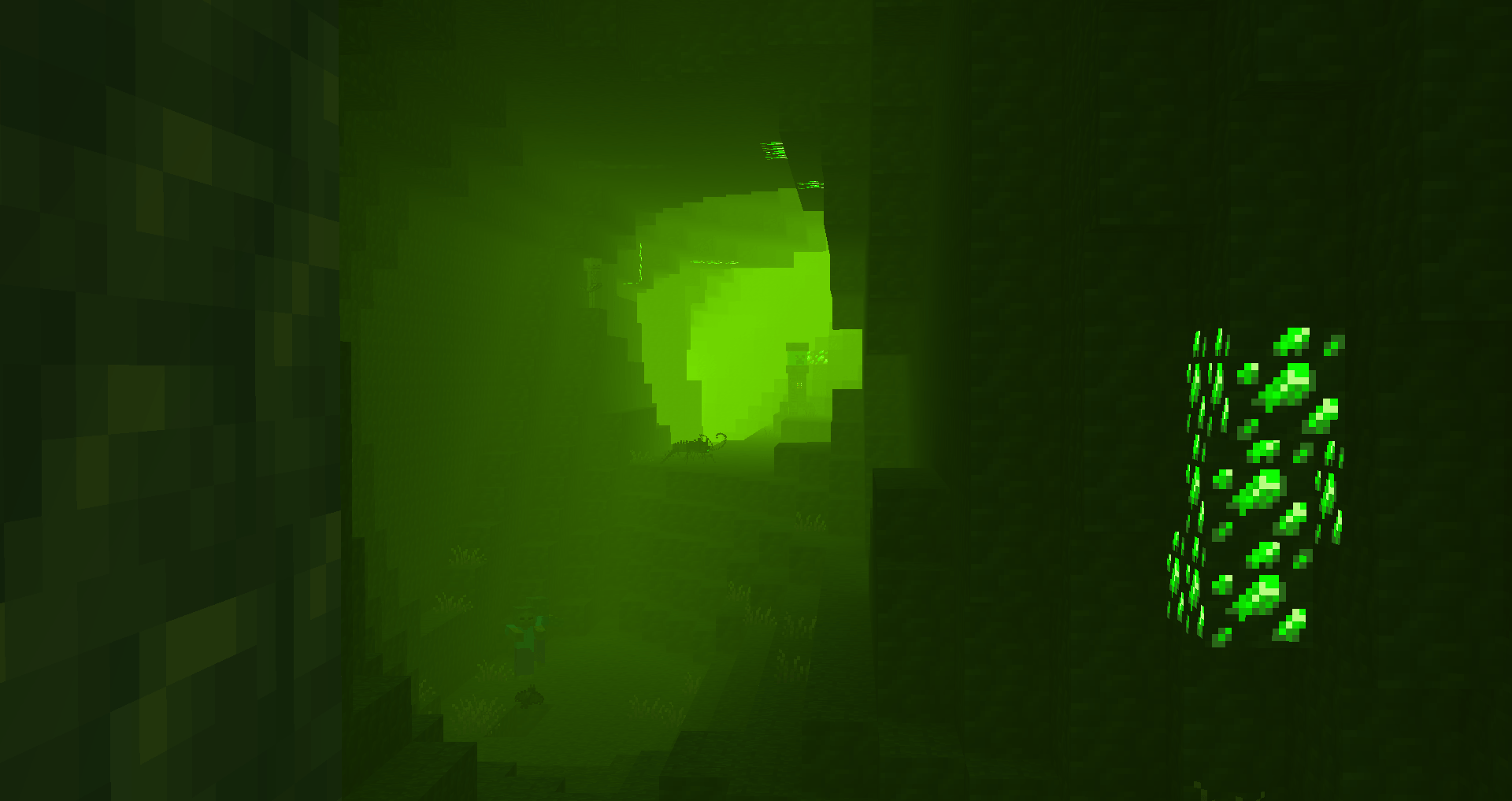 Toxic Caves - One of the new caves found in Alex's Caves mod.