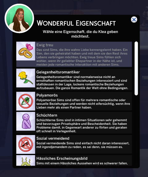 Wonderful Eigenschaften - Übersicht