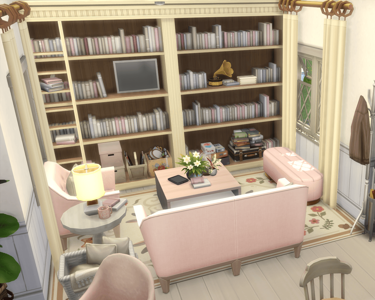 Cute Pink Cottagey Living Room - Gallery - The Sims 4 Rooms / Lots ...