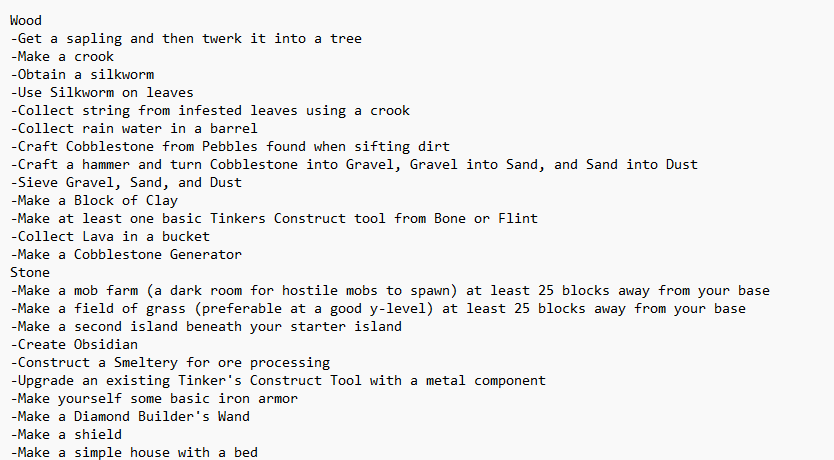 Achievement List Page 1