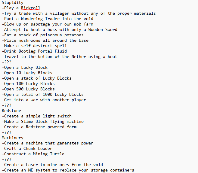Achievement List Page 5