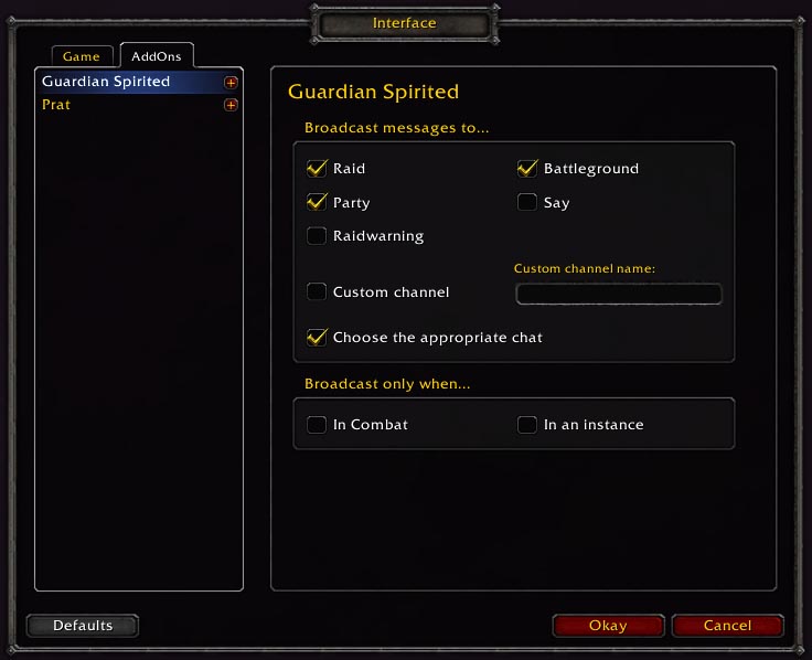 <p>General options</p>