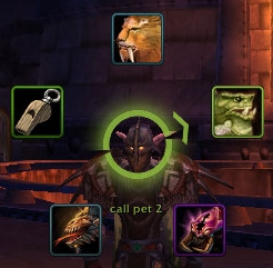 <p>A ring to call and dismiss pets. Using a modifier key (such as CTRL) displays the Dismiss Pet option.</p>