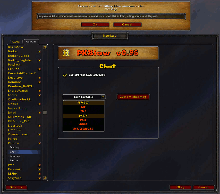 <p>Chat options</p>