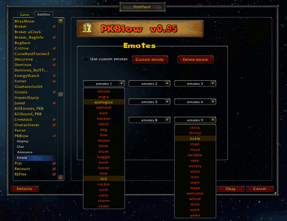 <p>Emote options menu</p>
