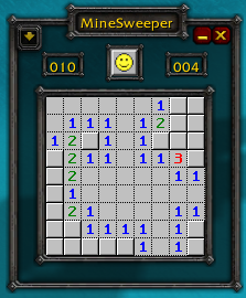 <p>Screenshot of a MineSweeper game on Beginner difficulty</p>