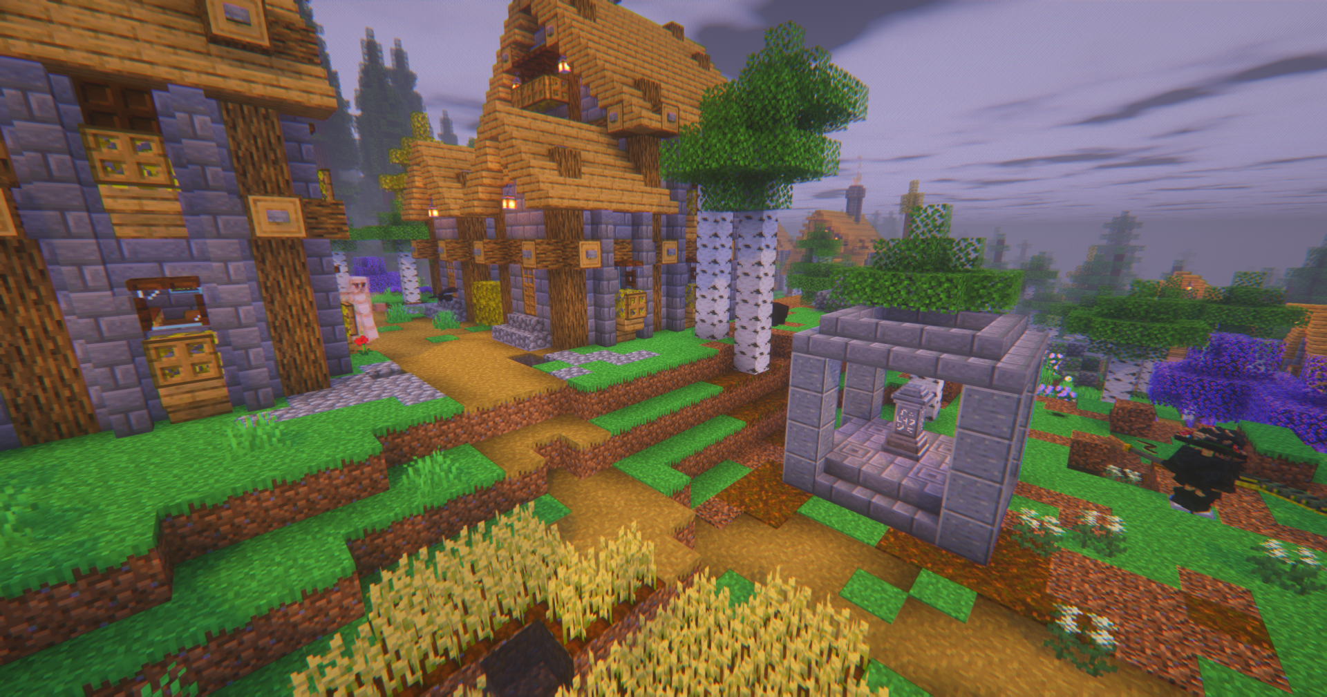 Thumbnail A Better Village with a waystone, witch outfit, and snakes