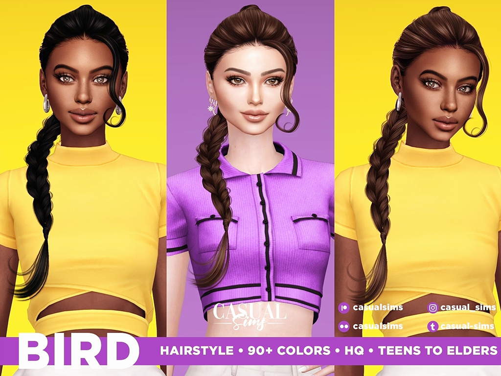 Download CasualSims - Bird Hairstyle (With Bangs) - The Sims 4 Mods ...