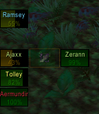 <p>An example of players at varying health in Grid.</p>