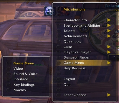 <p>Shows Game menu</p>
