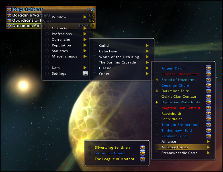 Main menu
