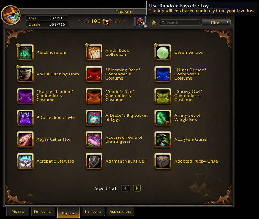 Toy Box Enhanced Gallery World of Warcraft Addons