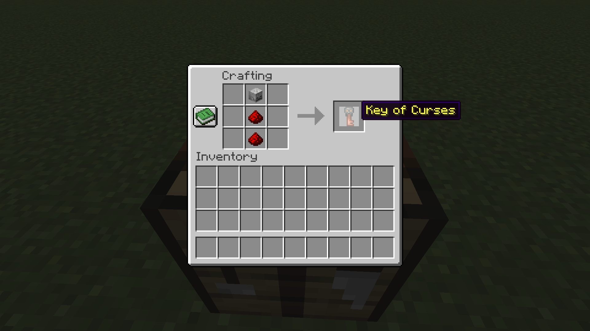 Thumbnail Two redstone dust and one skeleton skull can now craft the Key of Curses!