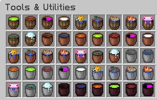 All the variable things the buckets can hold