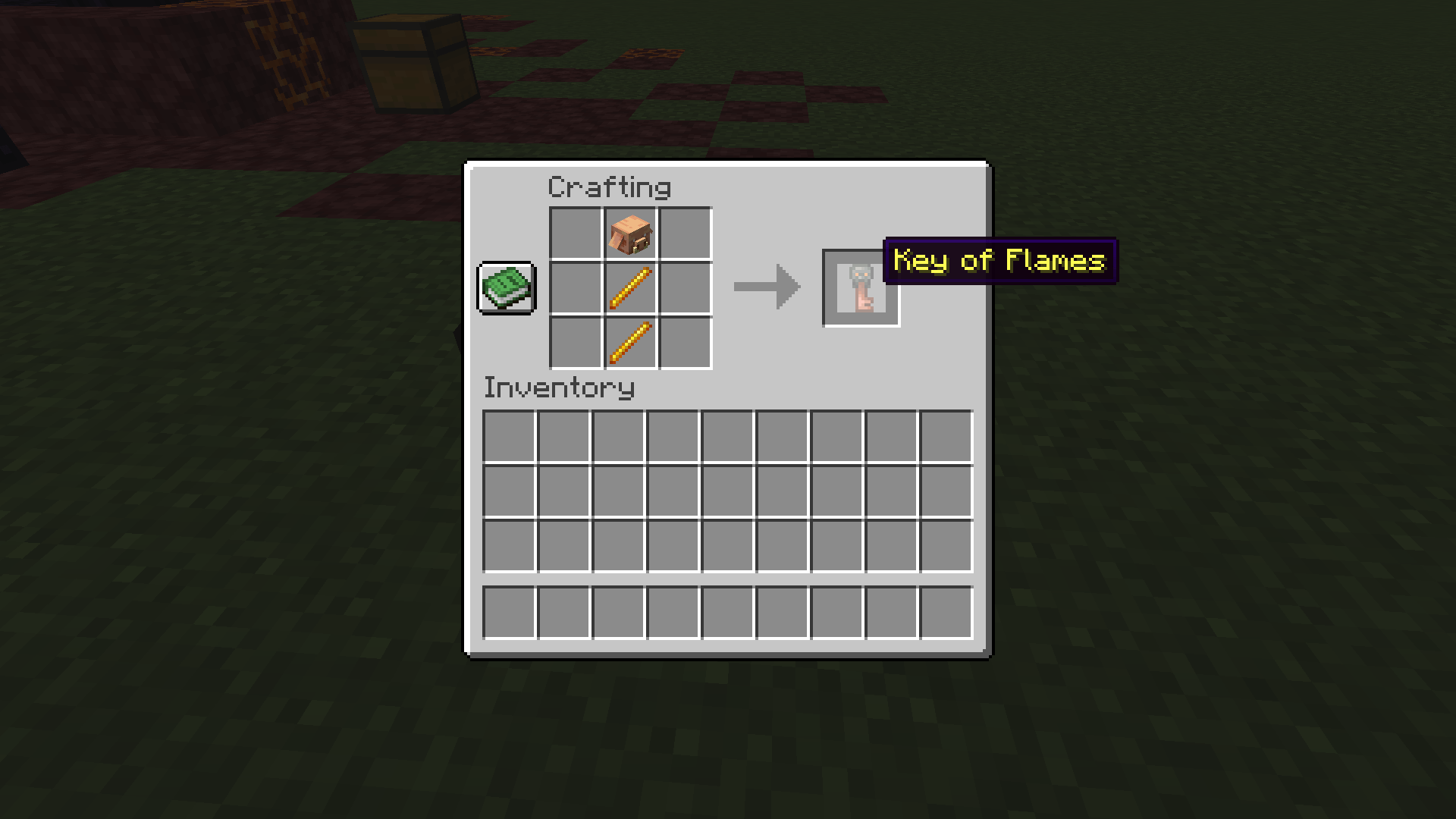 Thumbnail Two blaze rods and one piglin head can now craft the Key of Flames!