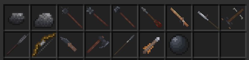 Collection of weapons