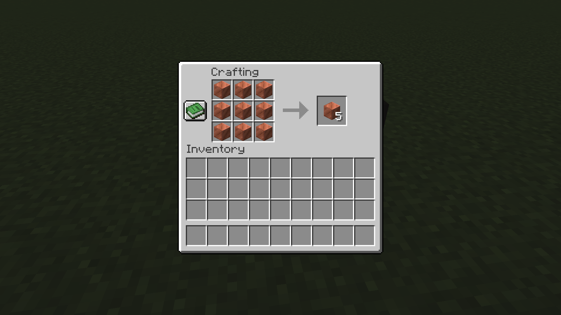 Thumbnail Nine copper blocks can be used to craft the dense copper block!