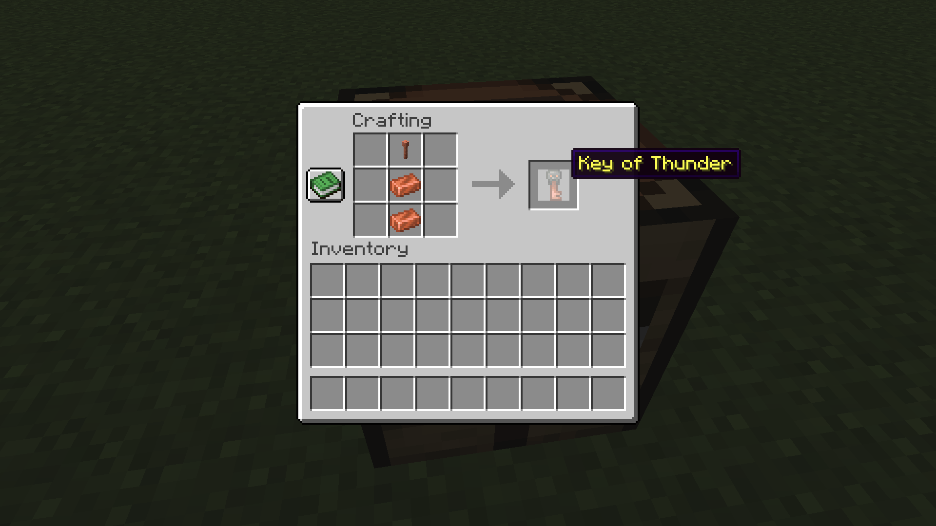 Thumbnail Two copper ingots and one lightning rod can now craft the Key of Thunder!