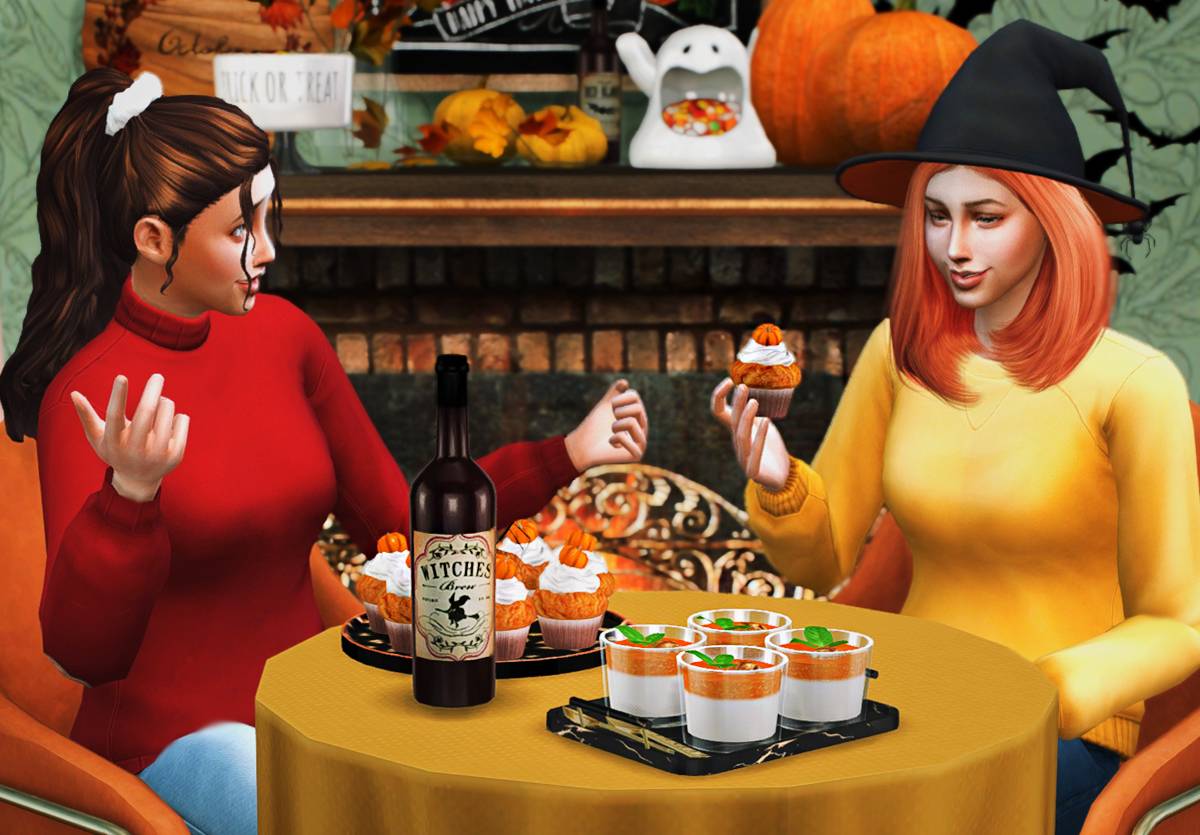 Meringue Ghosts, Cupcakes and Pumpkin Panna Cotta The Sims 4 Mods