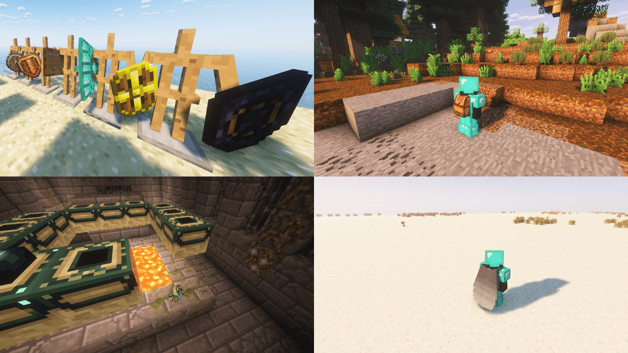 Thumbnail Shields of all materials, backpacks, combine the armor with the elytra, mine the end portal and many more things