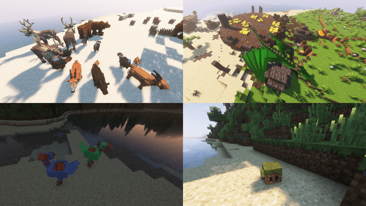 Thumbnail New mobs: animals, dragons, blocklings and many more