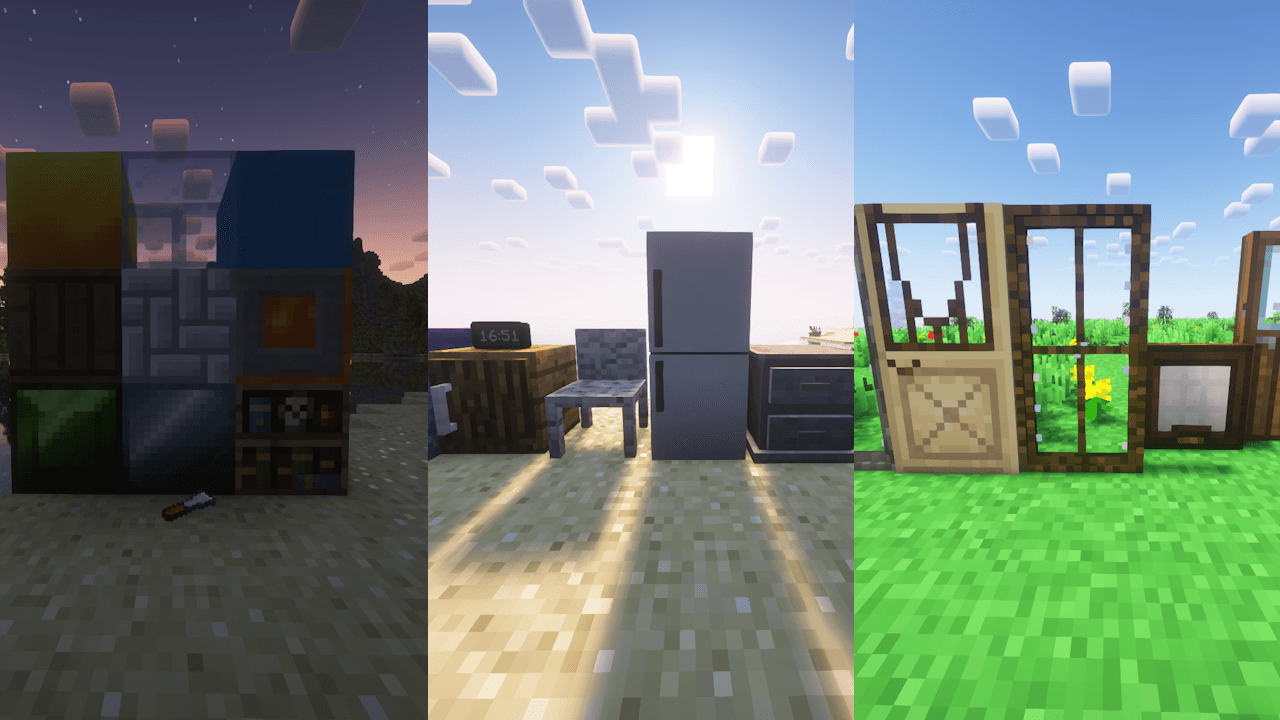 Thumbnail New decoration: blocks, furniture, doors, windows, roofs, paths, bridges...