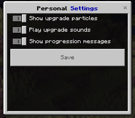 Life Increase personal settings