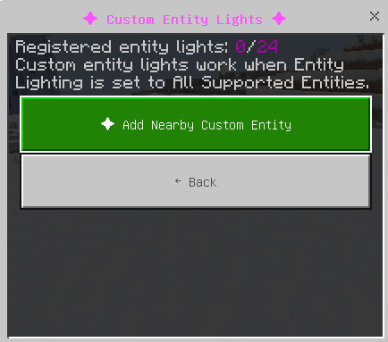 Custom entity light configuration